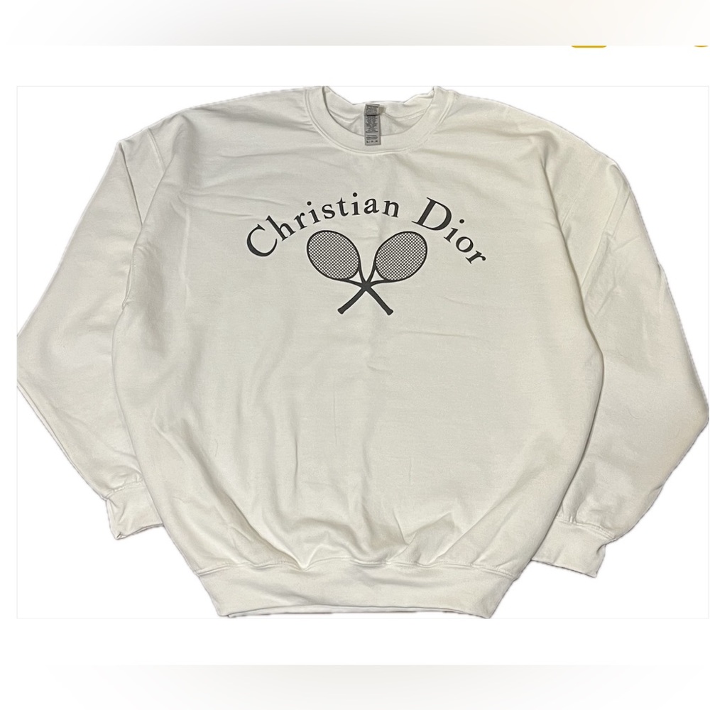 Oversized “Christian Dior” White Sporty Crewneck Size XL